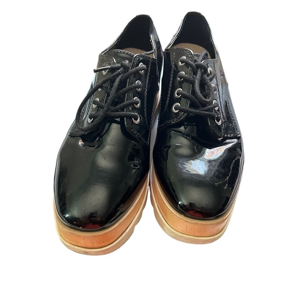 Aldo retro oxford platforms black patent leather lace up platform shoes  sz 7 - Picture 3 of 10